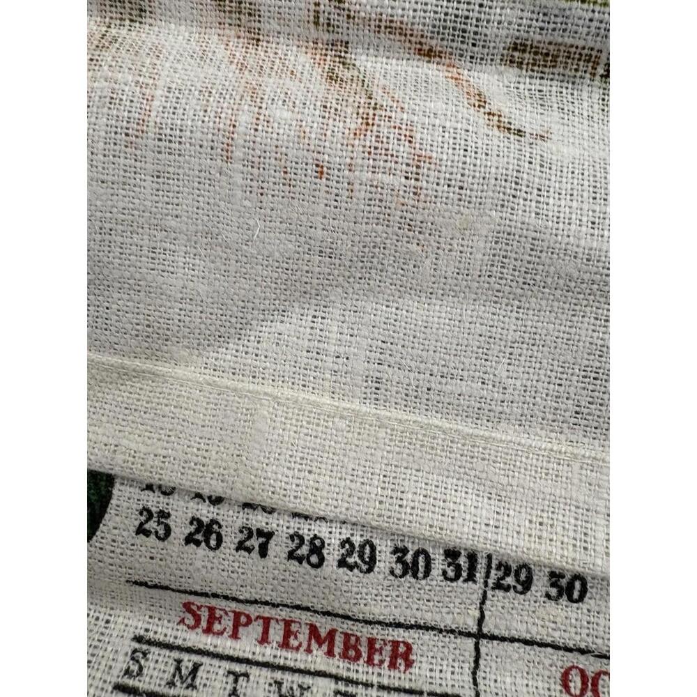 Vintage Old Stone Mill 1980 Calendar Tea Towel Linen Fruit and Vegetables - Picture 3 of 4